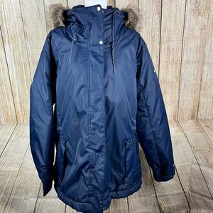 Columbia Womens Suttle Mountain II Insulated Winter Jacket Navy Blue 2X